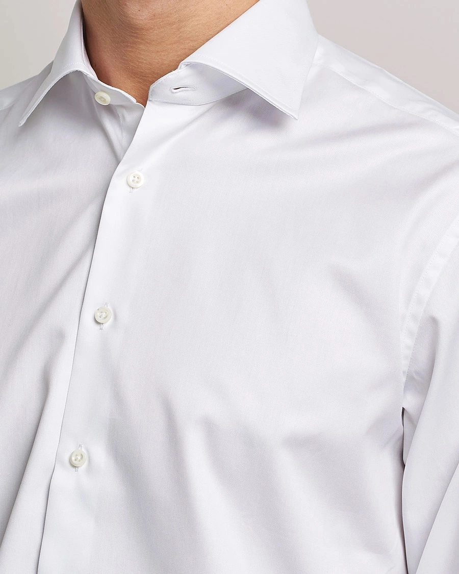 Men | Business Shirts | Stenströms | Fitted Body X-Long Sleeve Double Cuff Shirt White