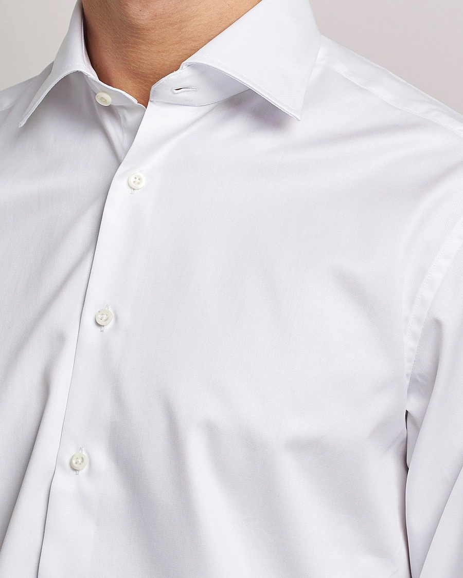 Herren | Hemden | Stenströms | Fitted Body X-Long Sleeve Double Cuff Shirt White