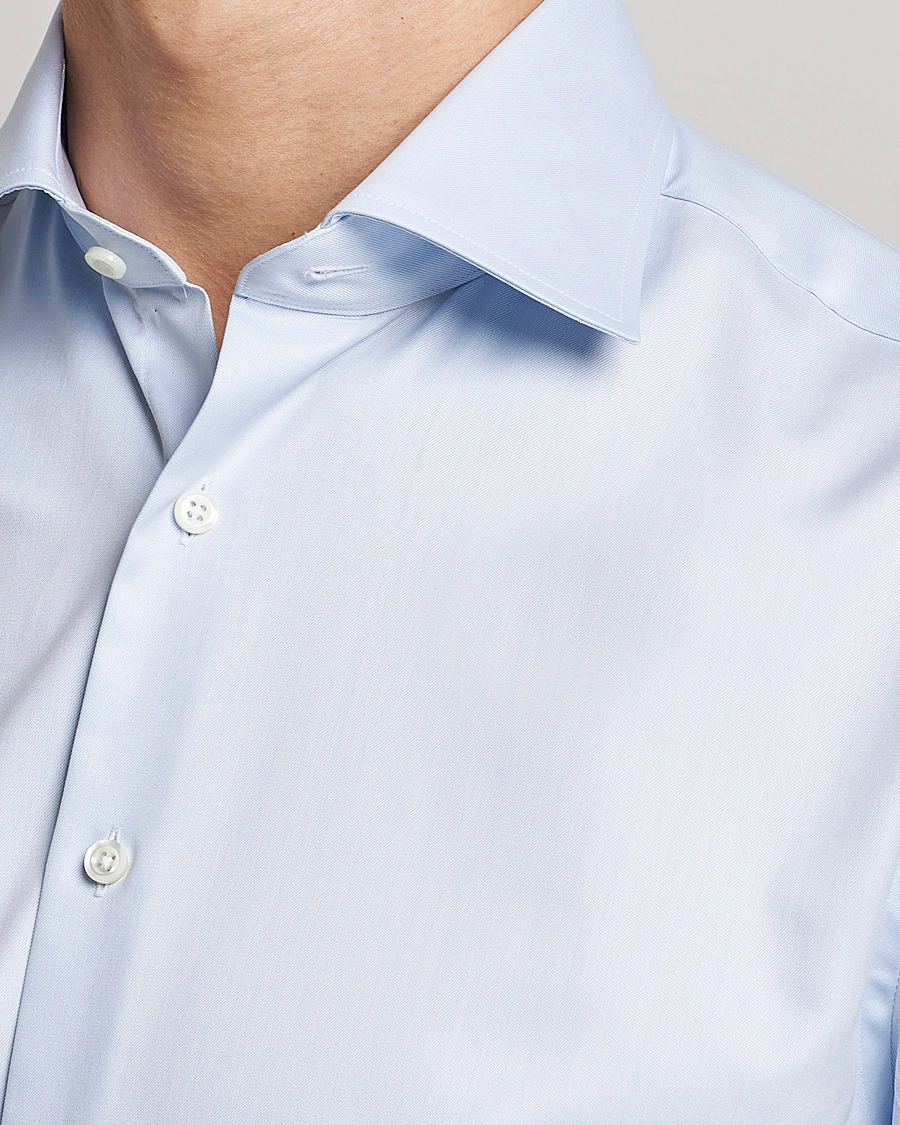 Herren | Formelle Hemden | Stenströms | Fitted Body X-Long Sleeve Double Cuff Shirt Light Blue