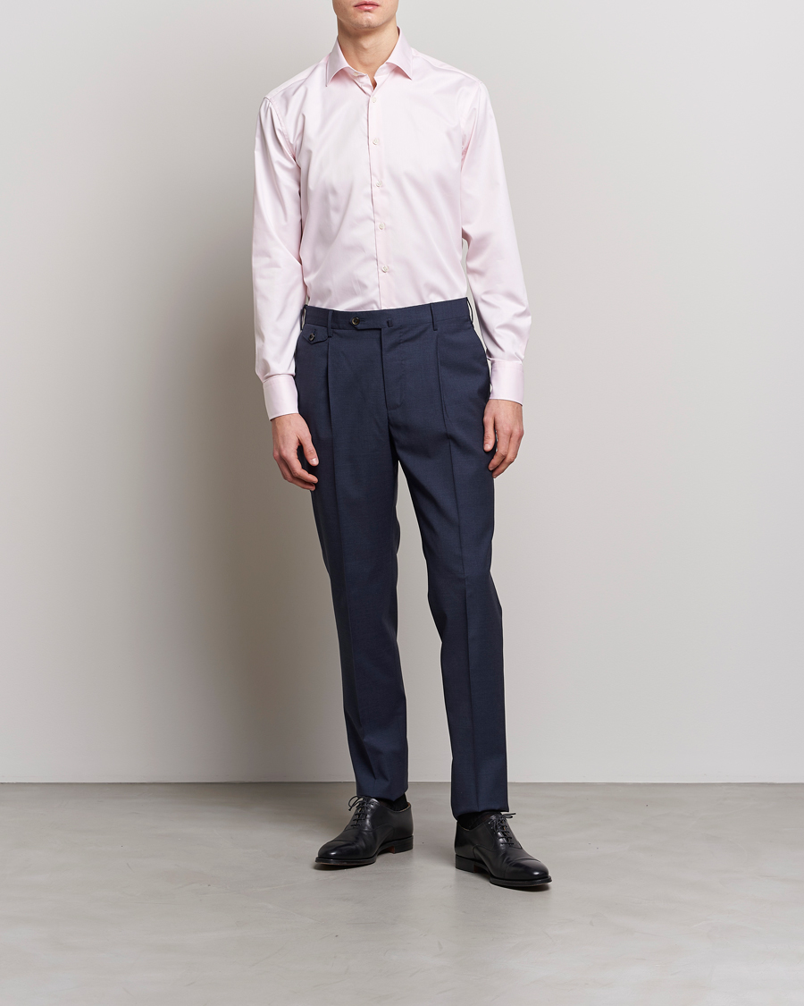 Herren | Formelle Hemden | Stenströms | Fitted Body Cut Away Shirt Pink