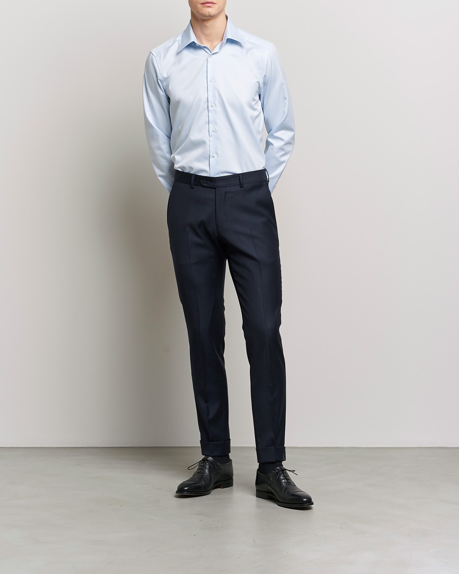 Men |  | Stenströms | Slimline Kent Collar Shirt Light Blue