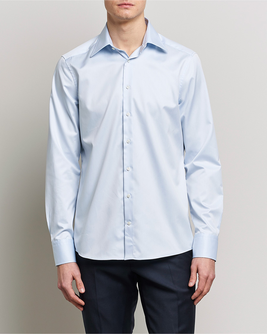 Herren |  | Stenströms | Slimline Kent Collar Shirt Light Blue