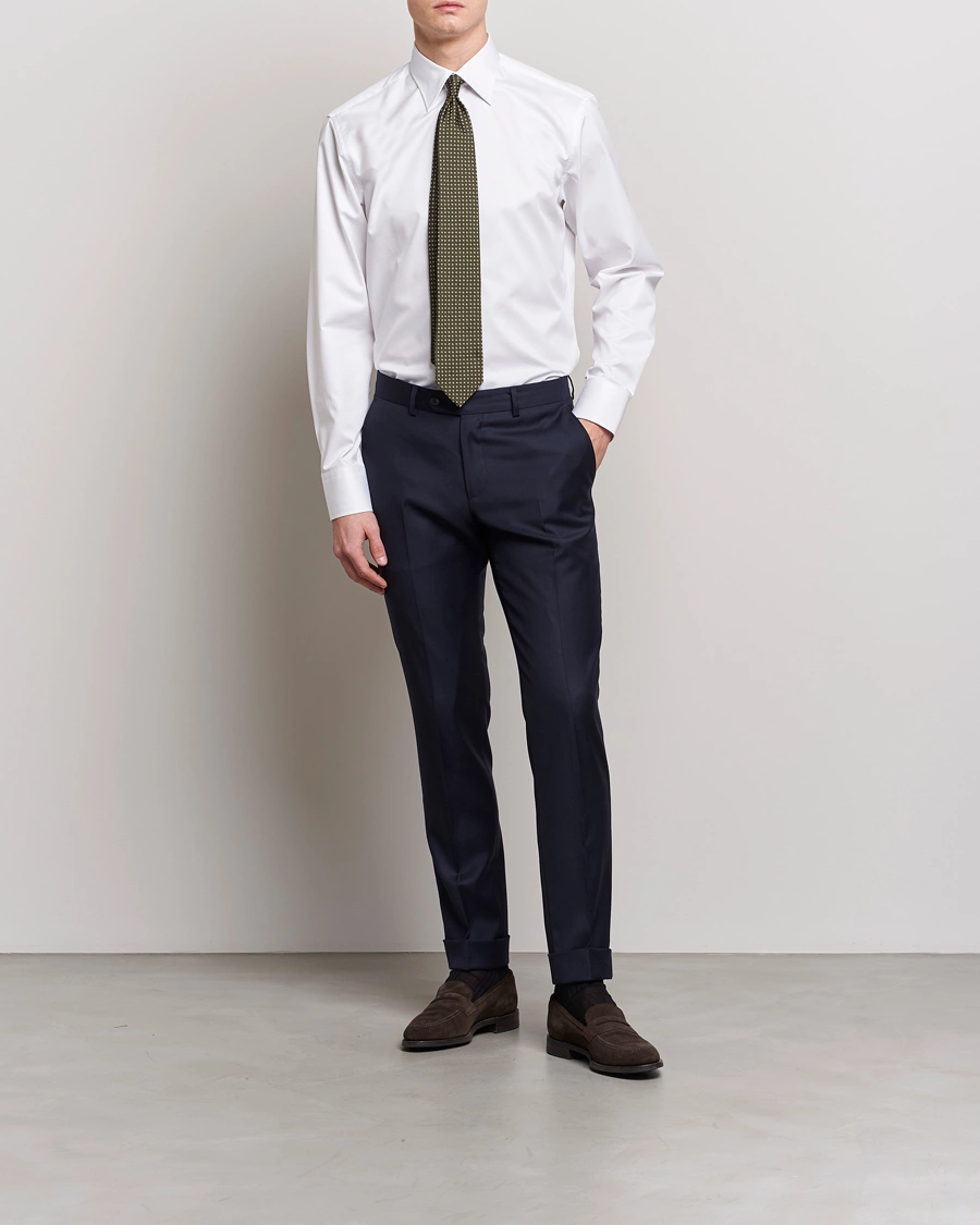 Herren | Businesshemden | Stenströms | Fitted Body Kent Collar Shirt White