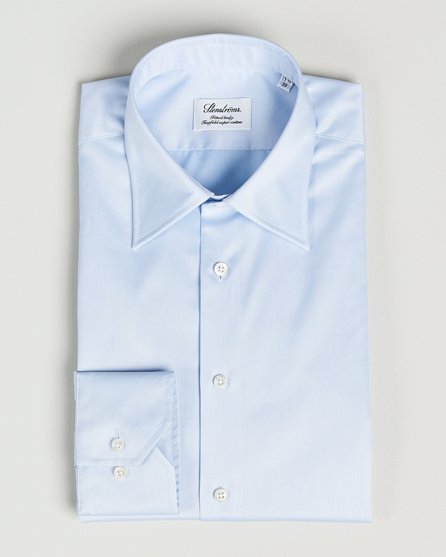 Herren |  | Stenströms | Fitted Body Kent Collar Shirt Light Blue