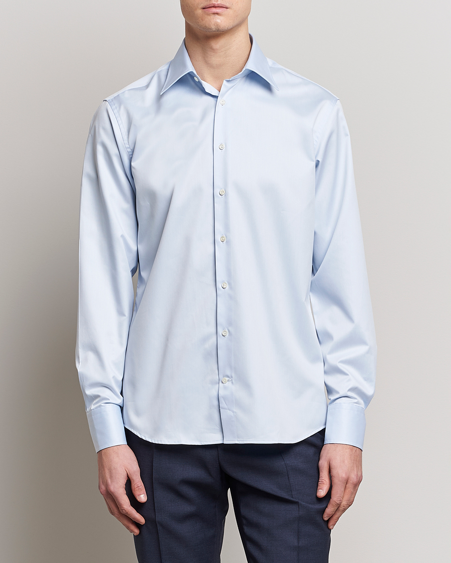 Herren | Business & Beyond | Stenströms | Fitted Body Kent Collar Shirt Light Blue