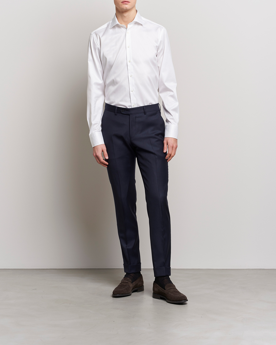 Herren | Hemden | Stenströms | Slimline Twofold Stretch Shirt White
