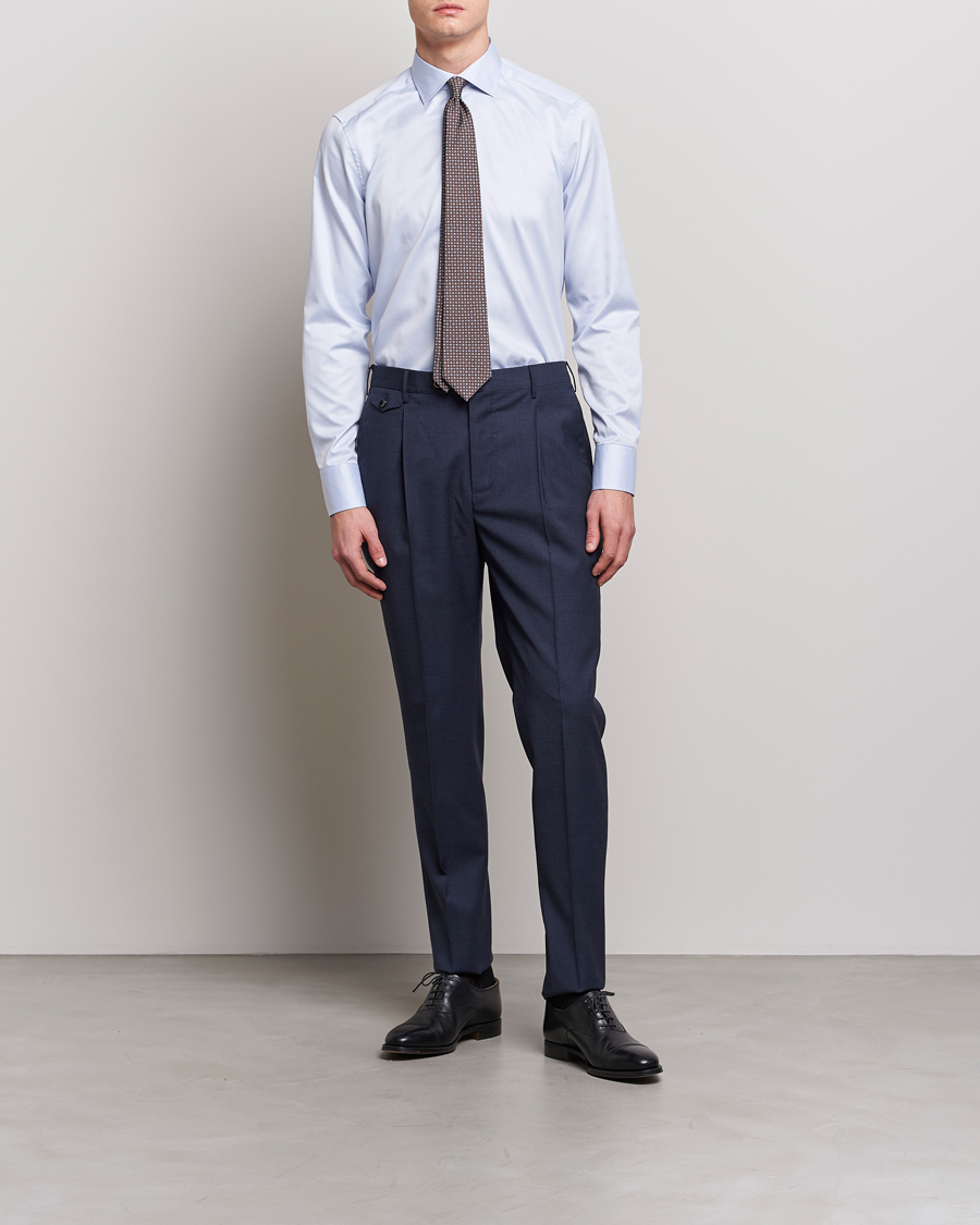 Herren | Hemden | Stenströms | Slimline Twofold Stretch Shirt Light Blue
