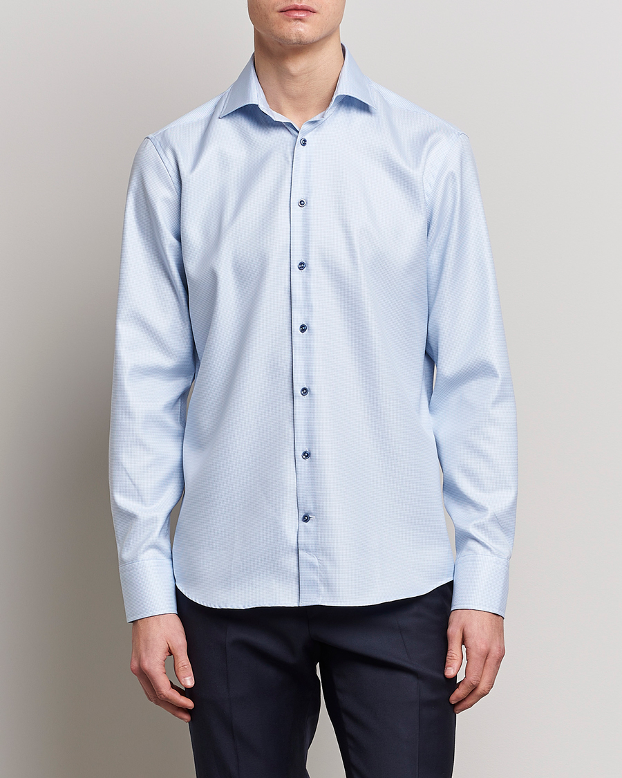 Herren |  | Stenströms | Fitted Body Contrast Shirt Light Blue