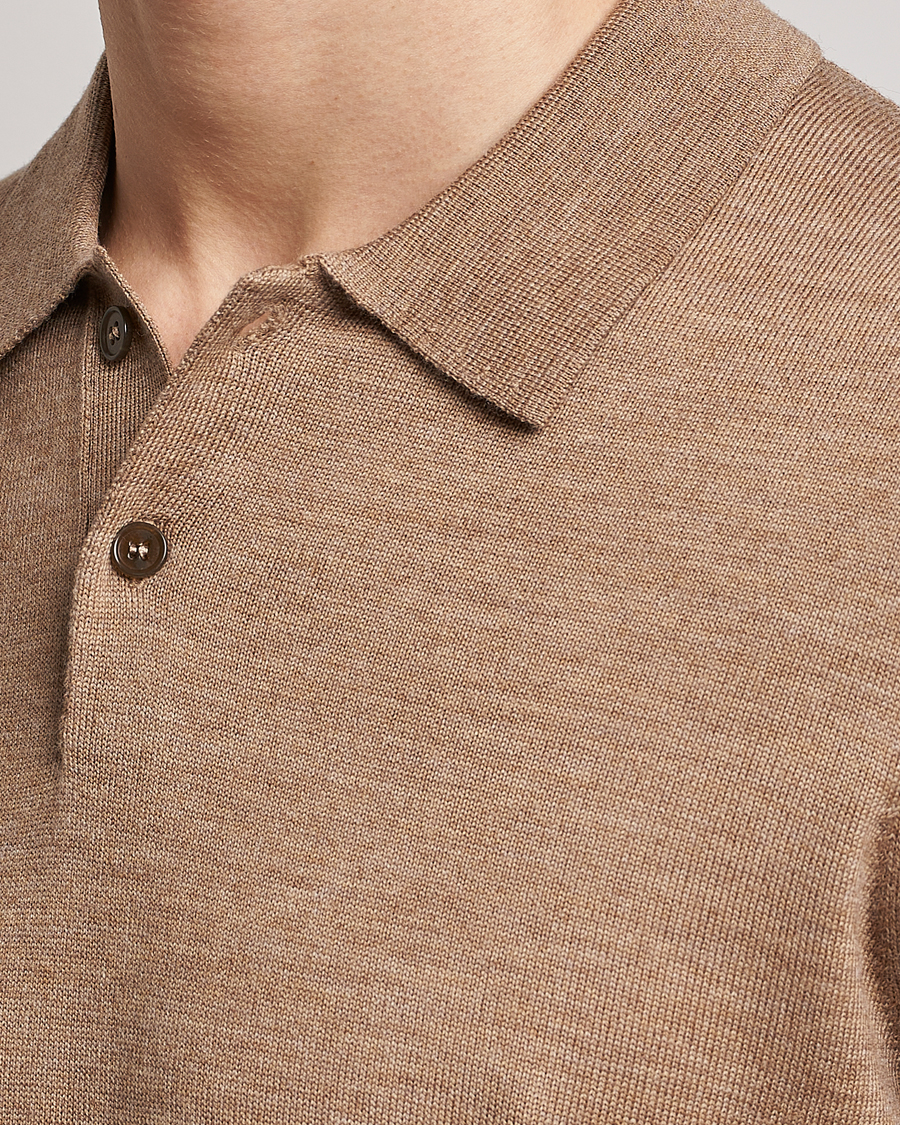 Herren | Pullover | Morris | Merino Knitted Polo Khaki