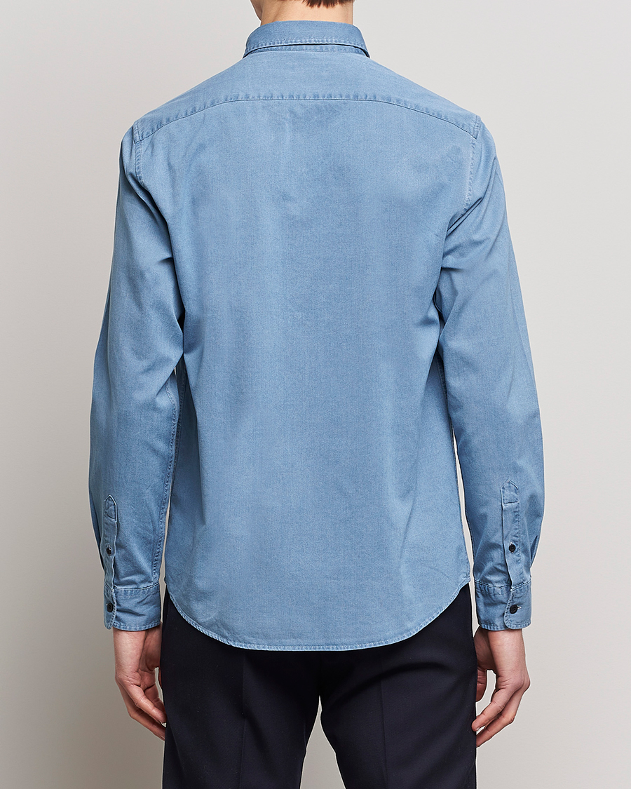 Herren | Hemden | Sunspel | Cotton Twill Indigo Shirt Light Indigo