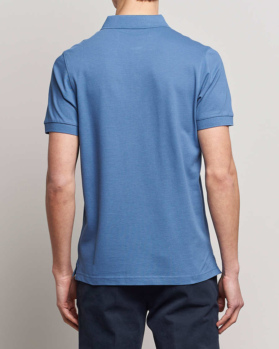 Herren | Poloshirts | Sunspel | Short Sleeve Pique Polo Blue Stone