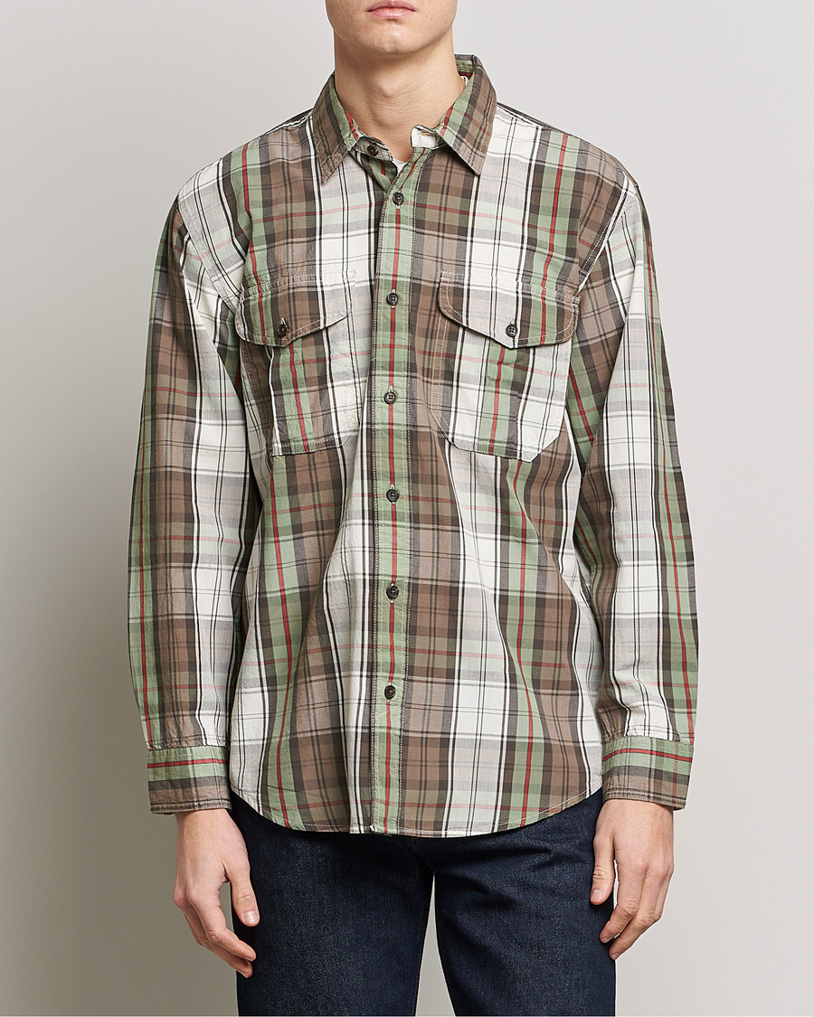 Herren | Freizeithemden | Filson | Washed Feather Cloth Shirt Sage/Olive Plaid