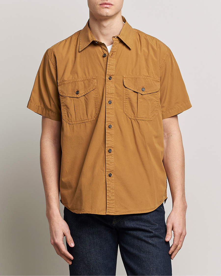 Herren |  | Filson | Washed Feather Cloth Short Sleeve Shirt Gold Ochre