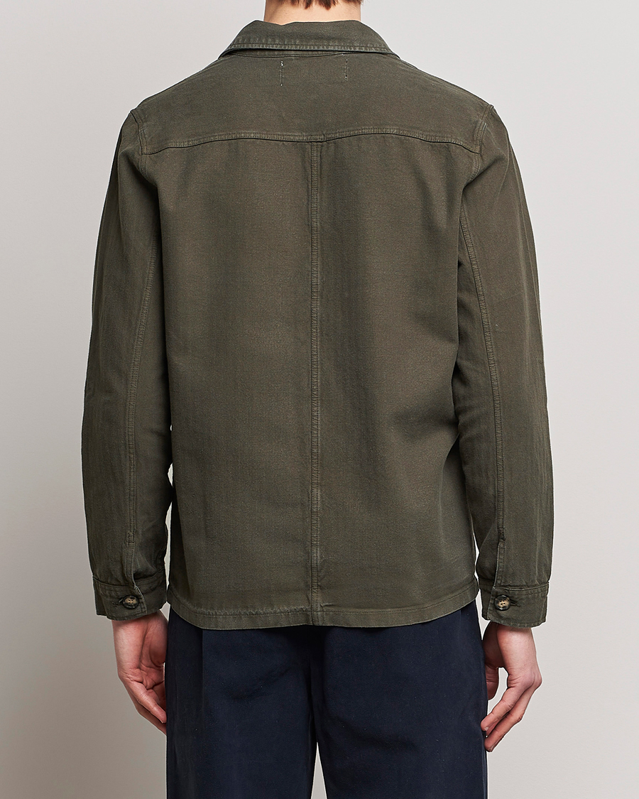 Herren | Hemden | A Day's March | Original Herringbone Overshirt Regular Fit Olive