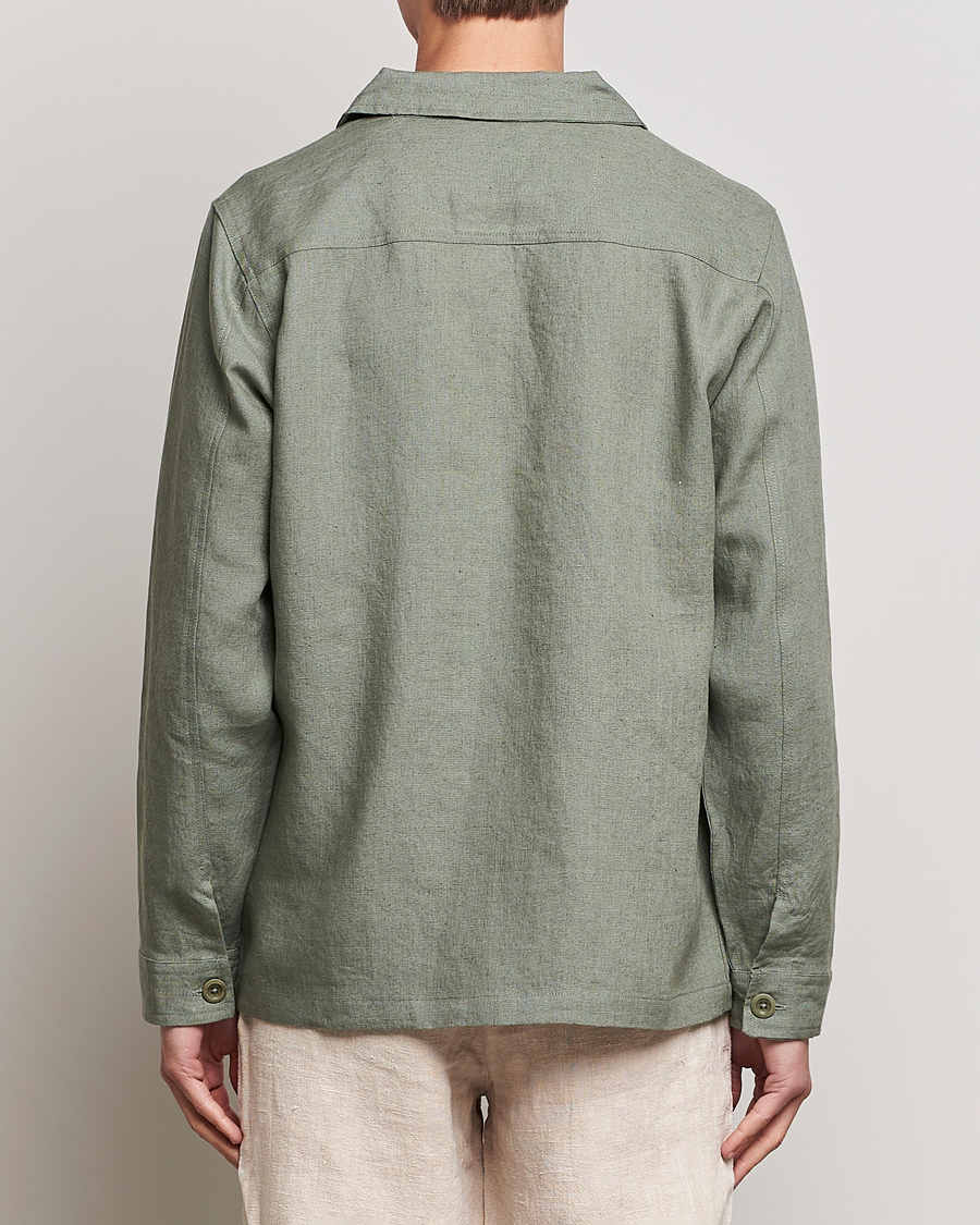Herren | Hemden | A Day's March | Original Linen Overshirt Dusty Green