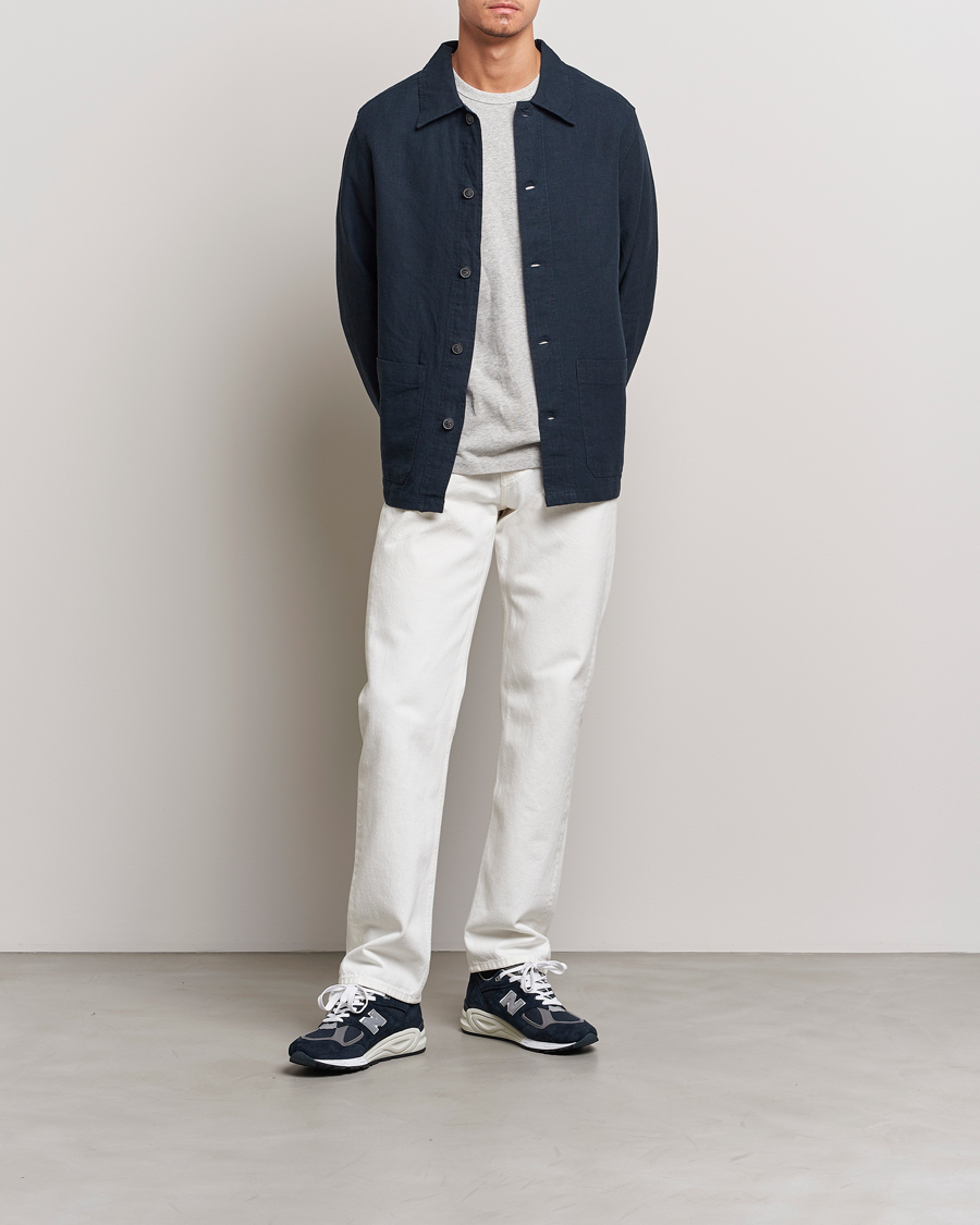 Herren | Hemden | A Day's March | Original Linen Overshirt Navy