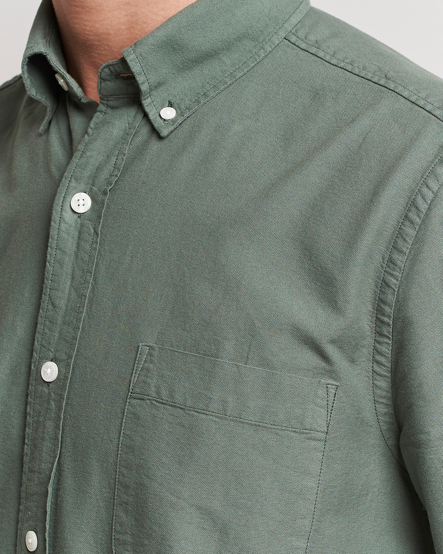 Herren | Hemden | A Day's March | Moorgate Dyed Oxford Shirt Dusty Green