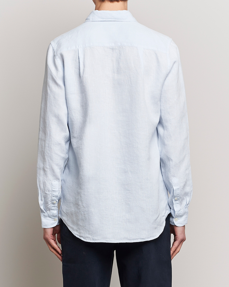 Herren | Hemden | A Day's March | Abu Linen Shirt Light Blue