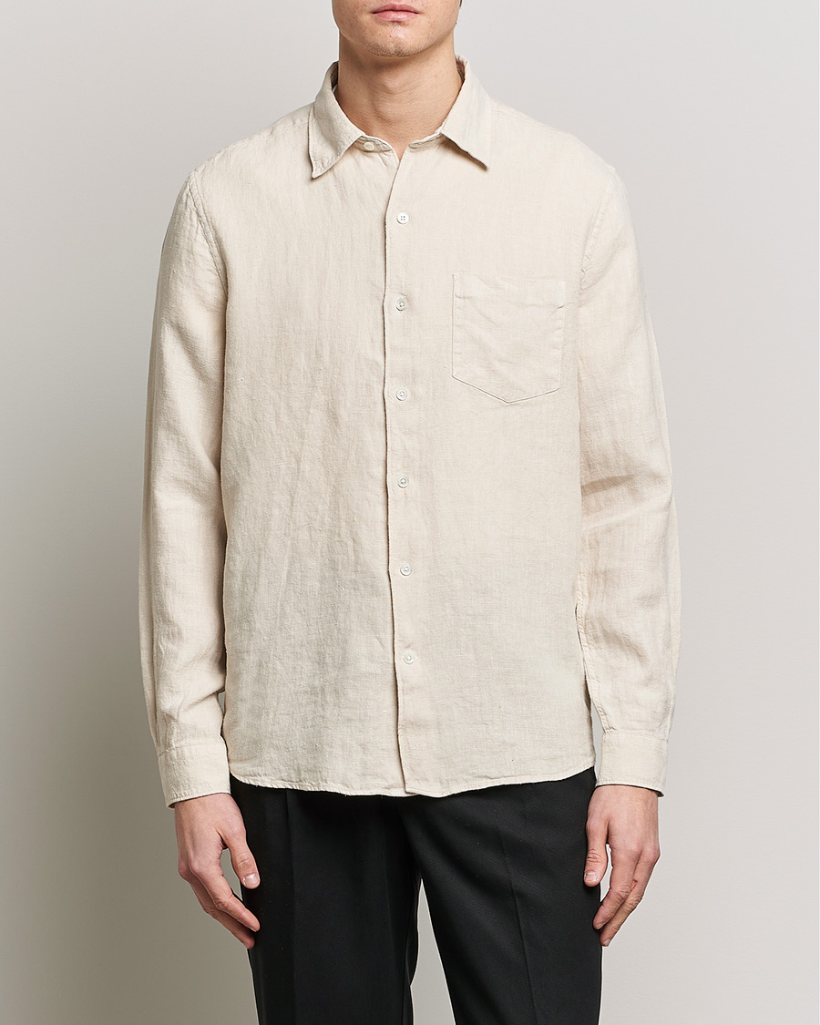 Herren | Leinenhemden | A Day's March | Abu Linen Shirt Sand