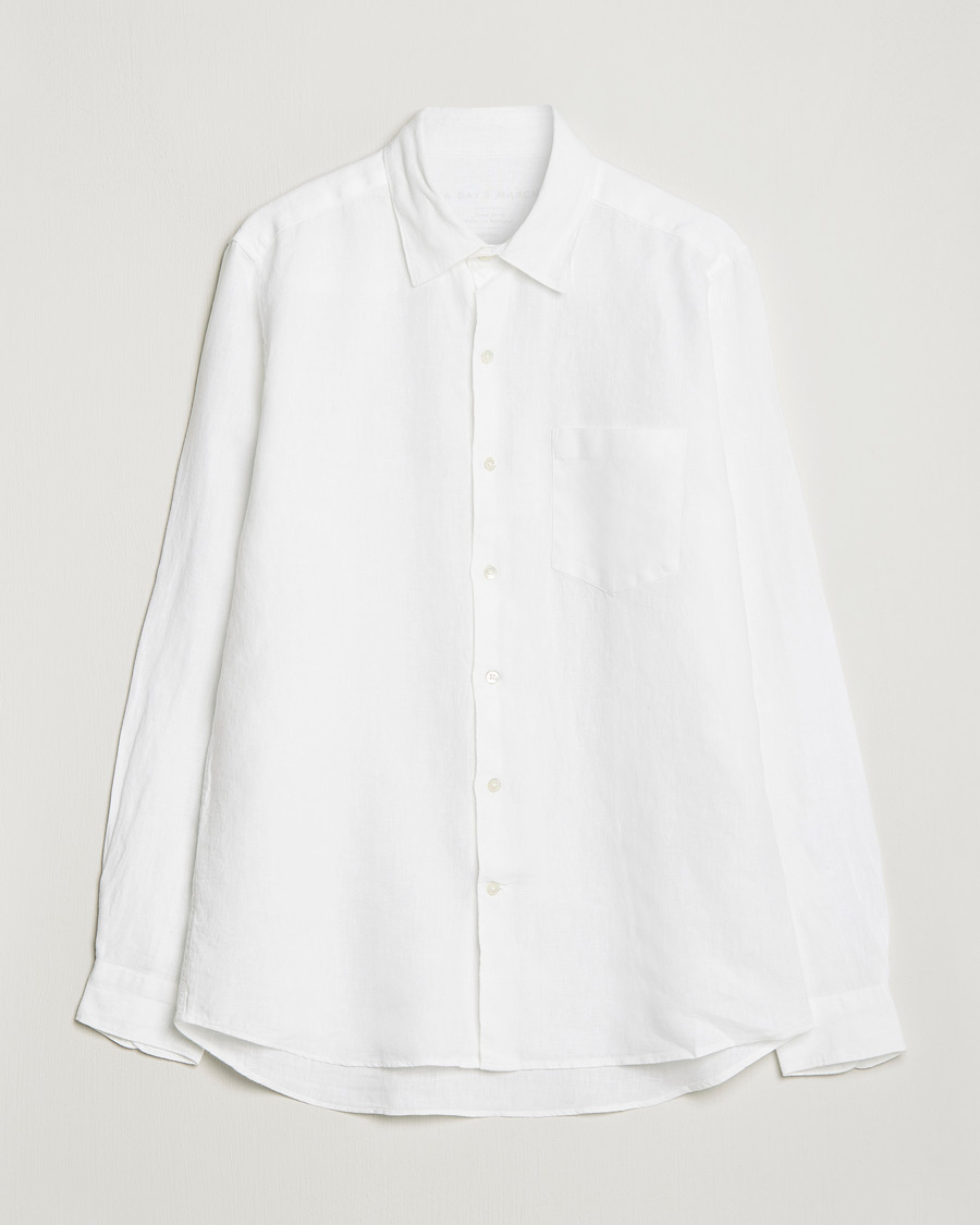 Herren | 30% sale | A Day's March | Abu Linen Shirt White
