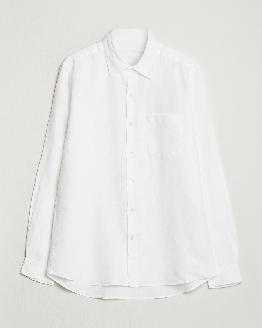 Herren | Hemden | A Day's March | Abu Linen Shirt White