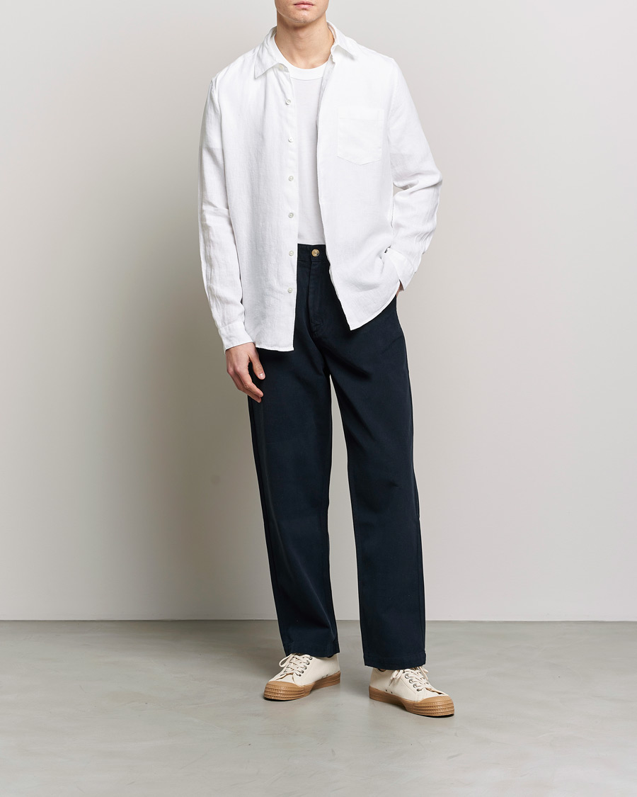 Herren | Hemden | A Day's March | Abu Linen Shirt White