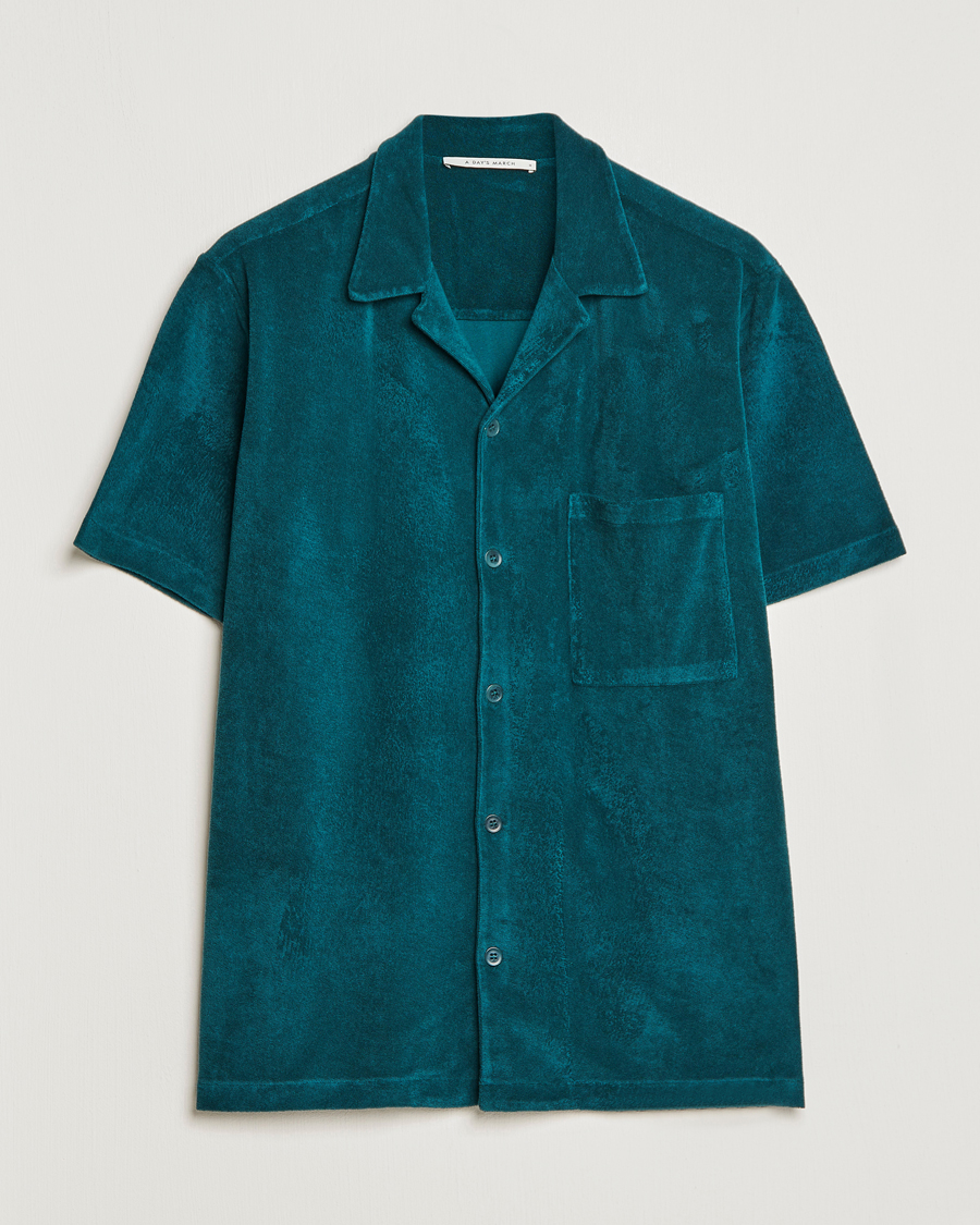 Herren | Hemden | A Day's March | Yamu Short Sleeve Terry Shirt Teal