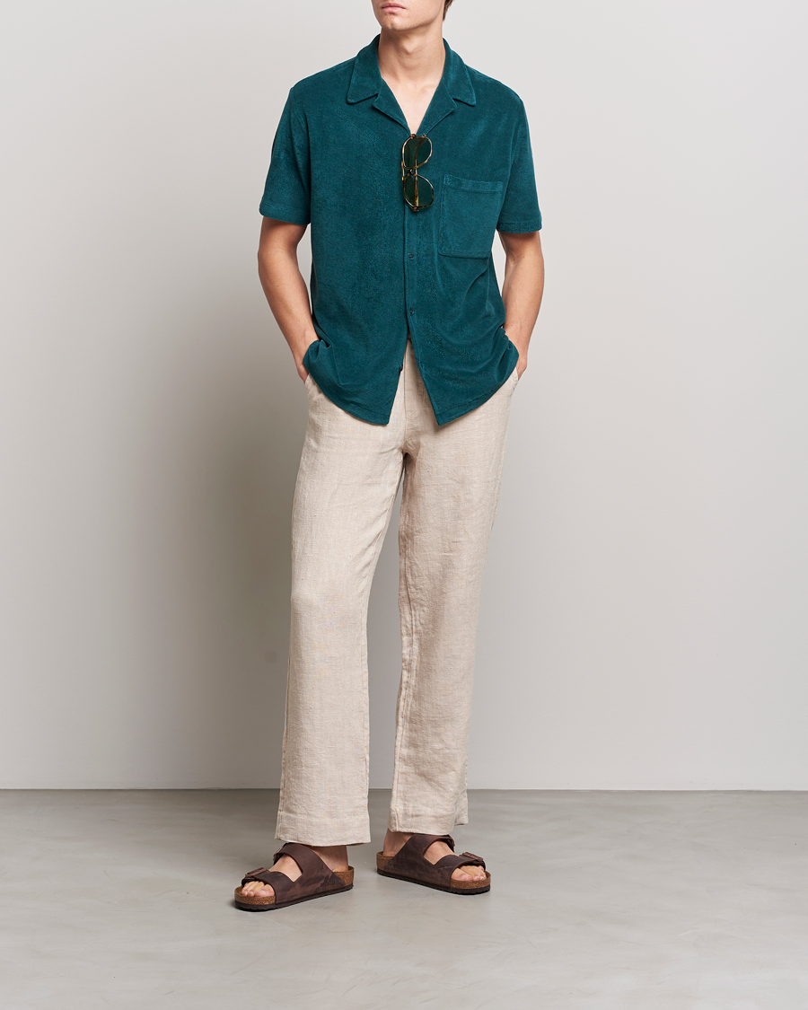 Herren | Hemden | A Day's March | Yamu Short Sleeve Terry Shirt Teal
