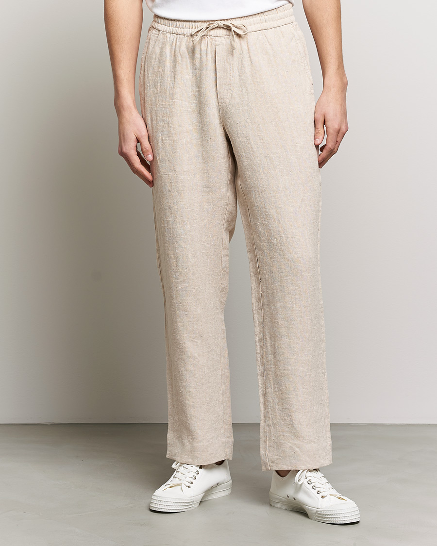 Herren |  | A Day's March | Tamait Drawstring Linen Trousers Oyster