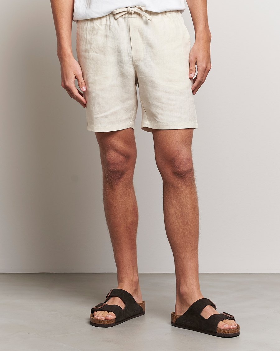 Herren |  | A Day's March | Ipu Drawstring Linen Shorts Oyster