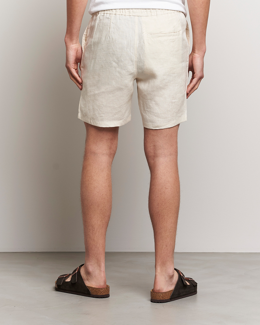 Herren | Shorts | A Day's March | Ipu Drawstring Linen Shorts Oyster