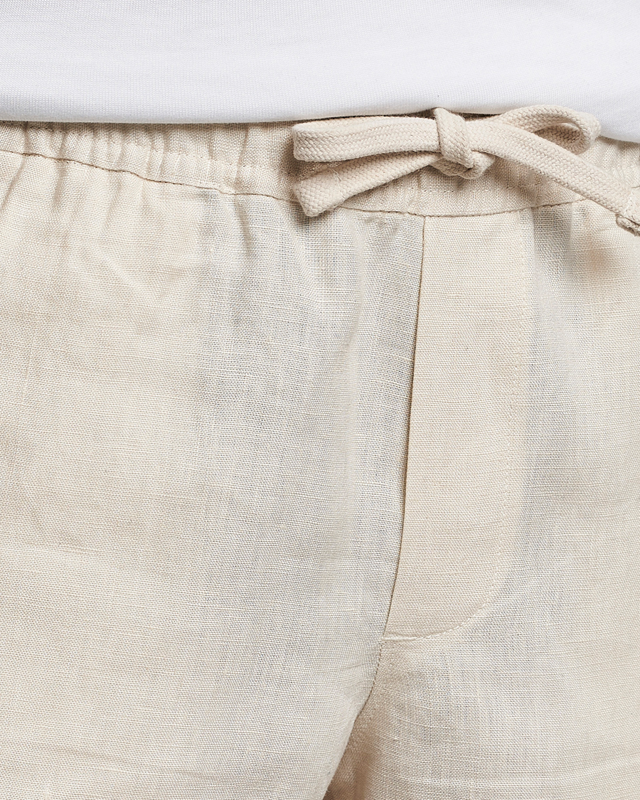 Herren | Shorts | A Day's March | Ipu Drawstring Linen Shorts Oyster
