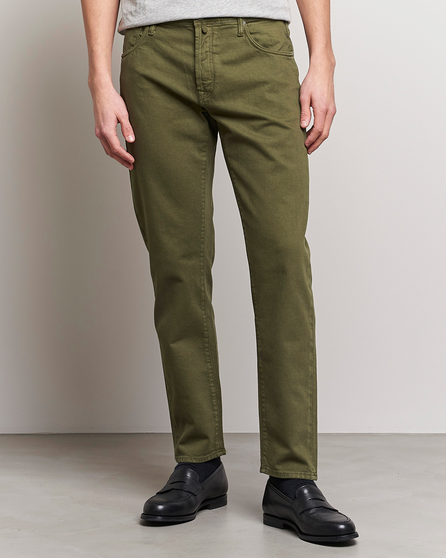 Herren | Incotex | Incotex | Cotton Stretch 5-Pocket Pants Military Green