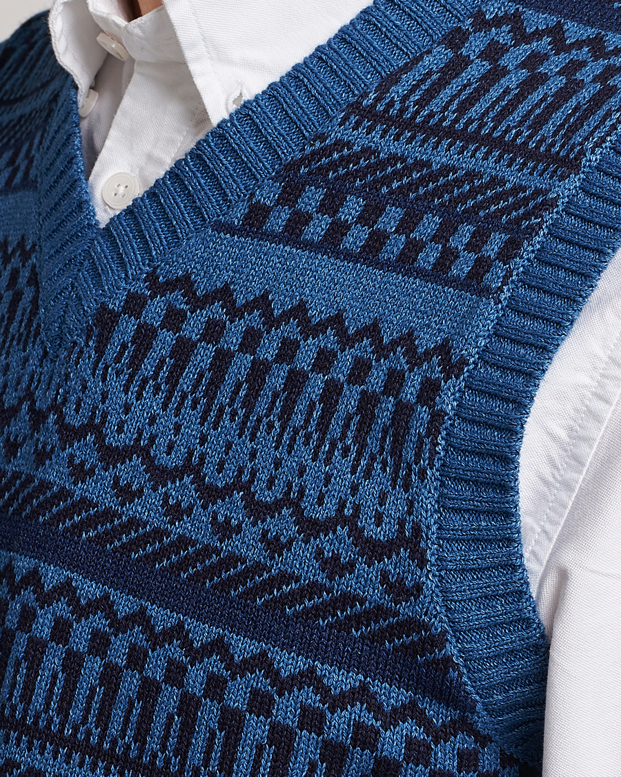 Herren | Pullover | BEAMS PLUS | Knit Fairisle Vest Navy