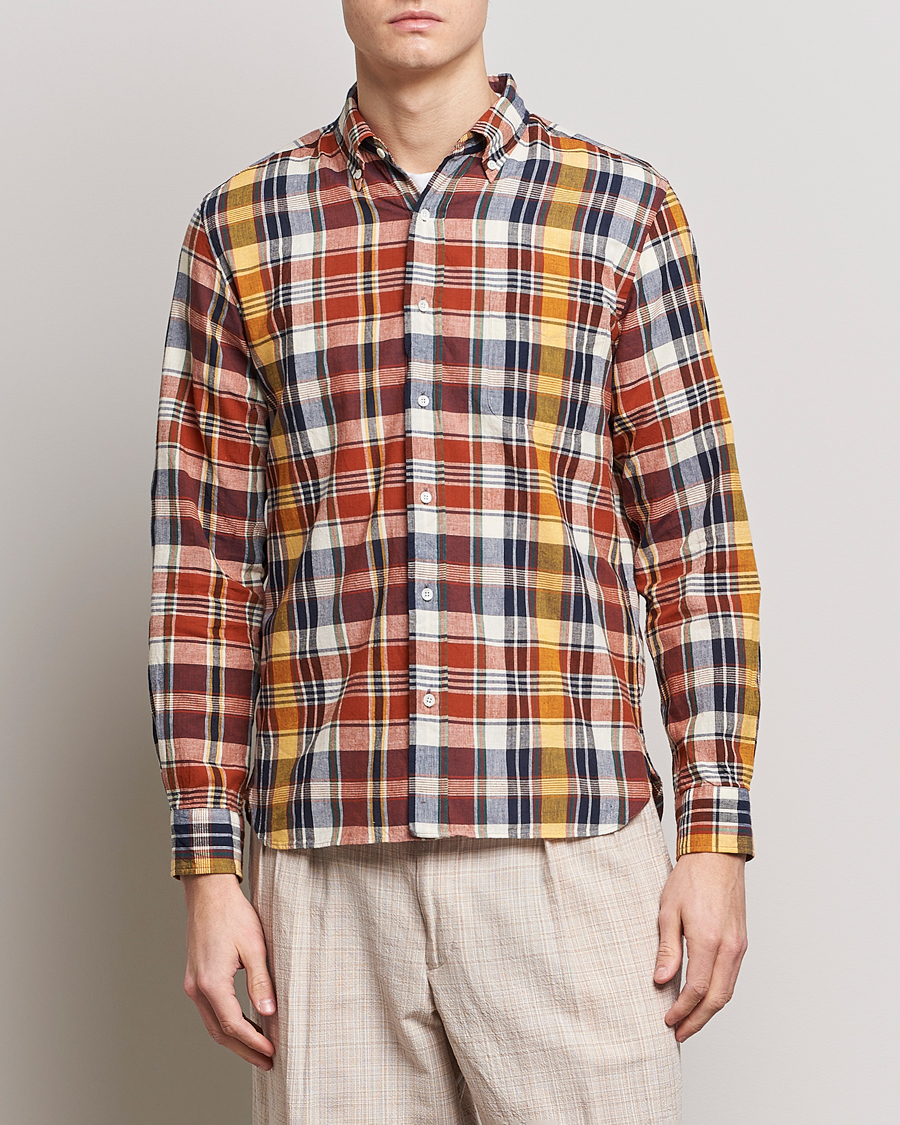 Herren | | BEAMS PLUS | Indian Madras Button Down Shirt Brown Check