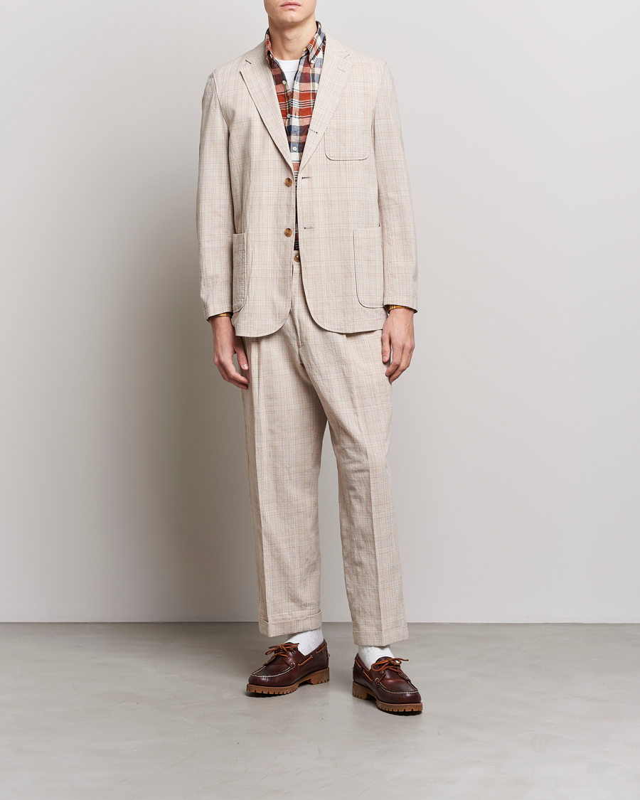 Herren | Hosen | BEAMS PLUS | Cotton/Linen Comfort Trousers Natural