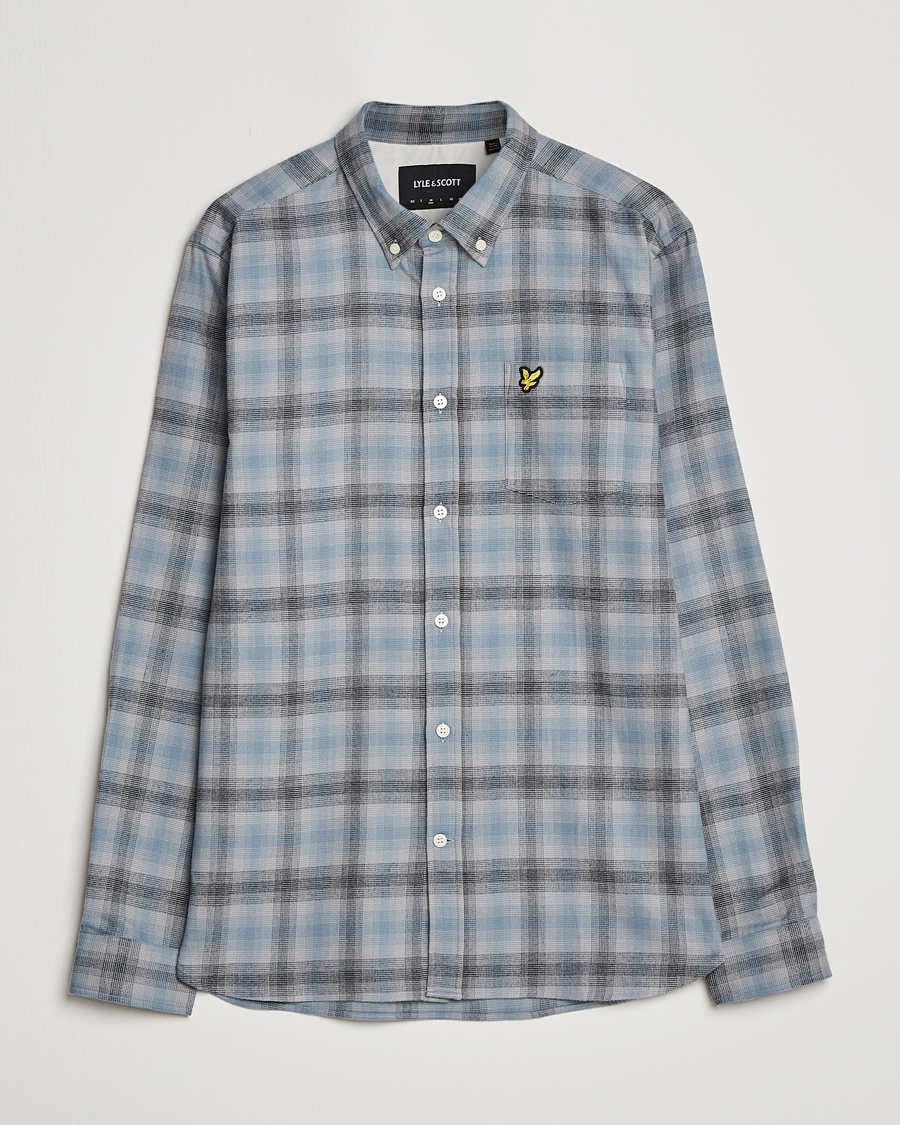 Herren | Hemden | Lyle & Scott | Button Down Flannel Shirt Cold Grey