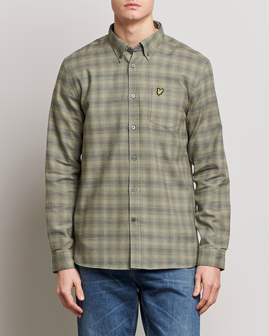 Herren |  | Lyle & Scott | Button Down Flannel Shirt Sea Weed