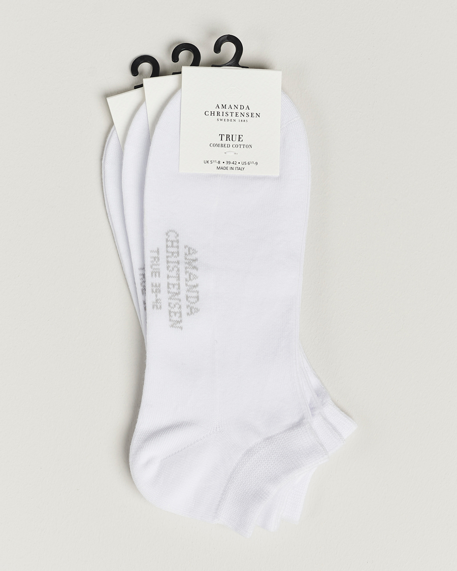 Herren | Unterwäsche | Amanda Christensen | 3-Pack True Cotton Sneaker Socks White