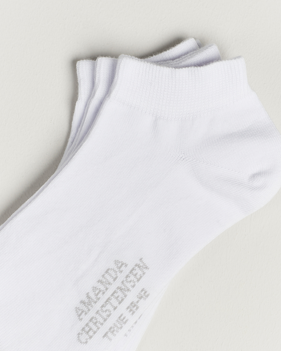 Herr | Ankelstrumpor | Amanda Christensen | 3-Pack True Cotton Sneaker Socks White