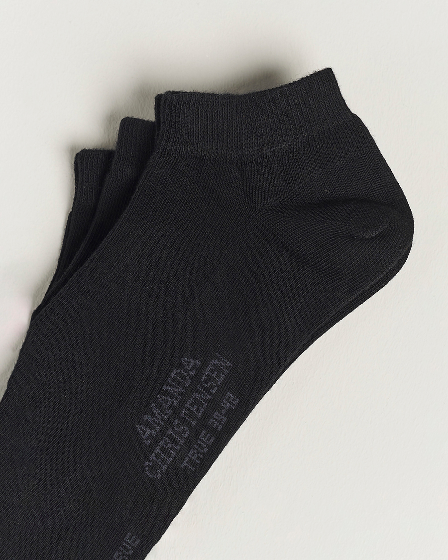 Herren | Unterwäsche | Amanda Christensen | 3-Pack True Cotton Sneaker Socks Black