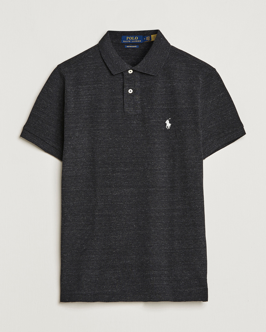 Herren | Poloshirts | Polo Ralph Lauren | Custom Slim Fit Polo Black Marl Heather