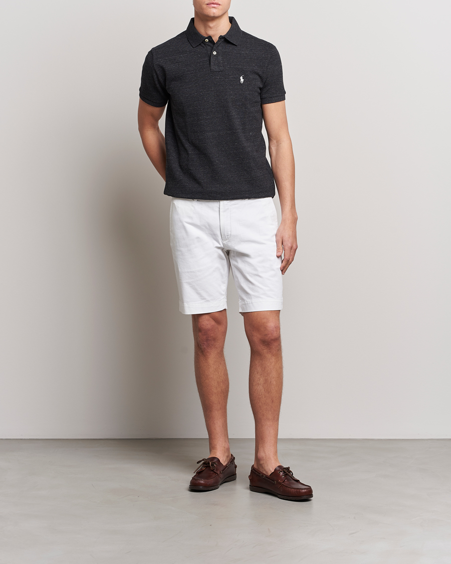 Herren | Poloshirt | Polo Ralph Lauren | Custom Slim Fit Polo Black Marl Heather