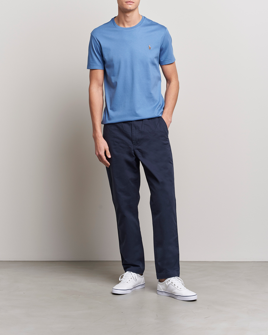 Herren | T-Shirts | Polo Ralph Lauren | Luxury Pima Cotton Crew Neck T-Shirt French Blue