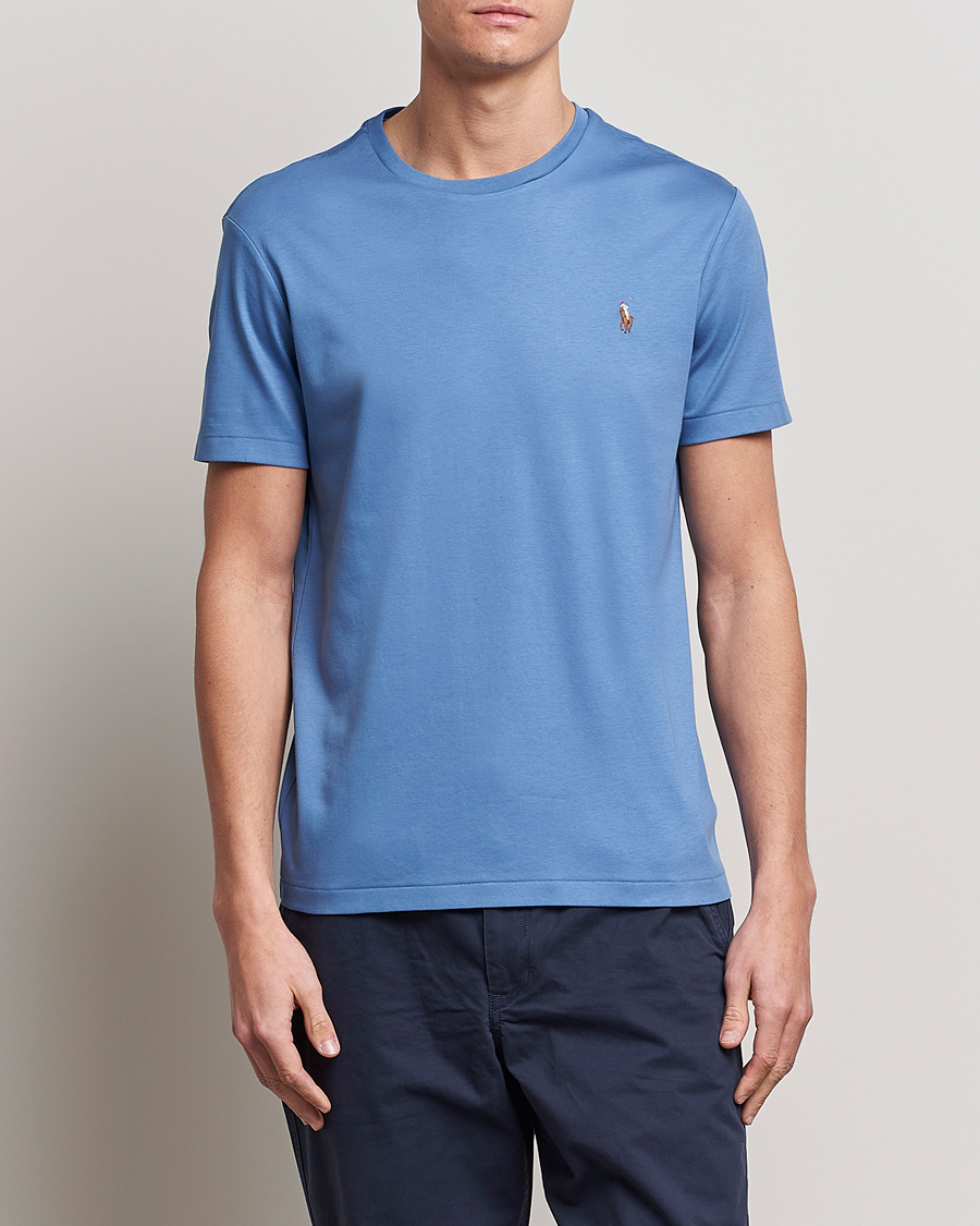 Herren | T-Shirts | Polo Ralph Lauren | Luxury Pima Cotton Crew Neck T-Shirt French Blue