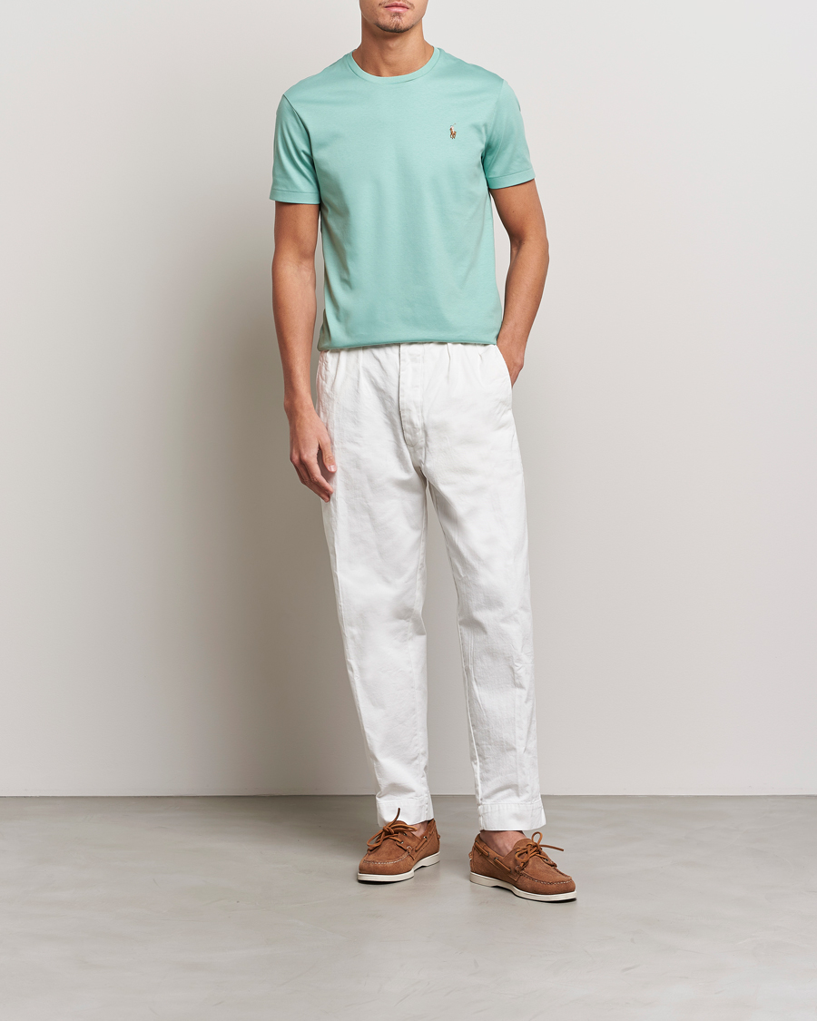 Herren | T-Shirts | Polo Ralph Lauren | Luxury Pima Cotton Crew Neck T-Shirt Essex Green