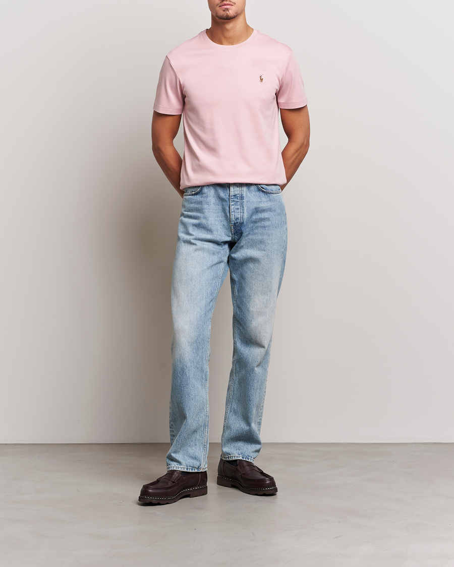 Herren | T-Shirts | Polo Ralph Lauren | Luxury Pima Cotton Crew Neck T-Shirt Chino Pink