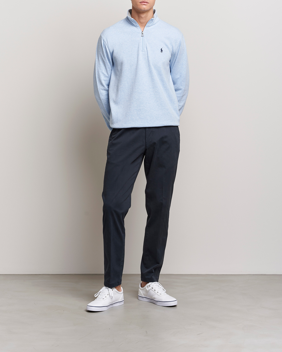 Herren | Pullover | Polo Ralph Lauren | Tech Double Knit Half Zip Office Blue Heather
