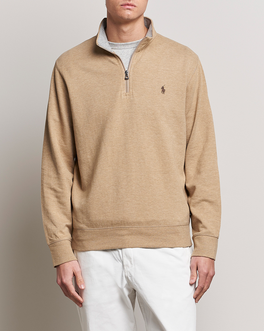 Herren |  | Polo Ralph Lauren | Tech Double Knit Half Zip Luxury Tan Heather