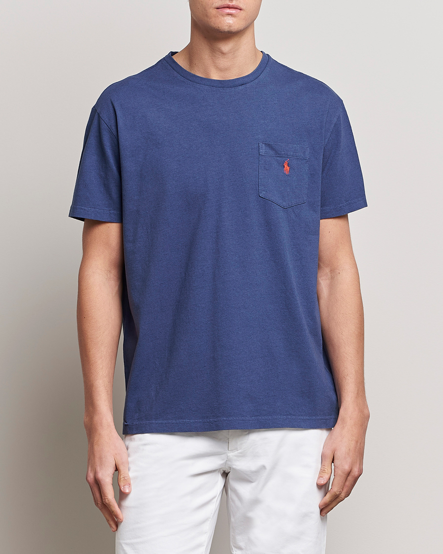 Herren | T-Shirts | Polo Ralph Lauren | Cotton/Linen Crew Neck T-Shirt Boathouse Navy